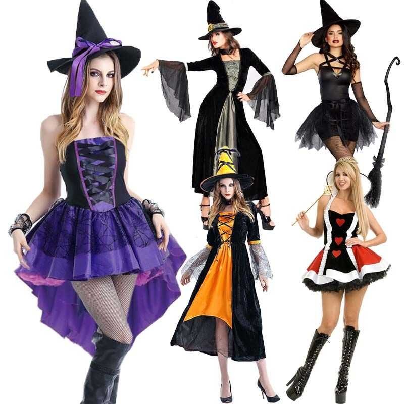 LY Women Vampire Witch Cosplay Costumes Halloween Party Demon Bat Dress Cat Maid Dress Scary Costum