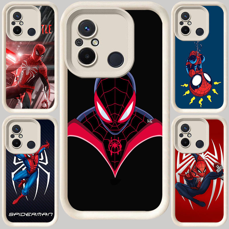 M-44 Spiderman สีขาวสําหรับ Xiaomi Redmi A5 9A POCO C71 C65 9T A1 หมายเหตุ 7 12C M3 M4 10C A2 9C C55