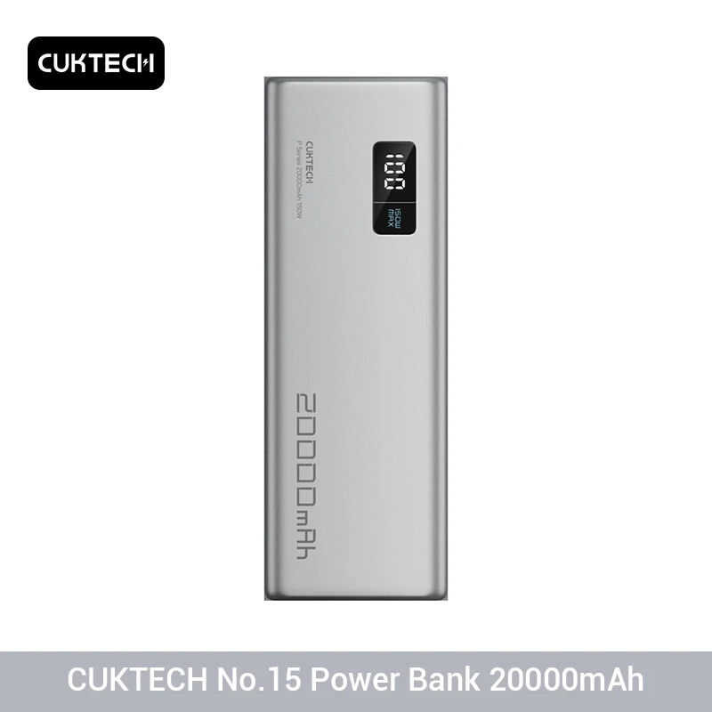 ❤ CUKTECH No.15 20000Mah Pb200p 150W 3-Port Output Portable Screen Display Power Bank For Book