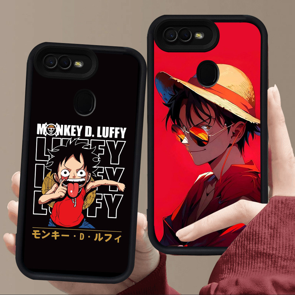 E43 One Piece LuffyสําหรับซิลิโคนสีดําOPPO A12E F5 A1K A12s A12 F7 A3S A7 A5S F9 A5 Pro