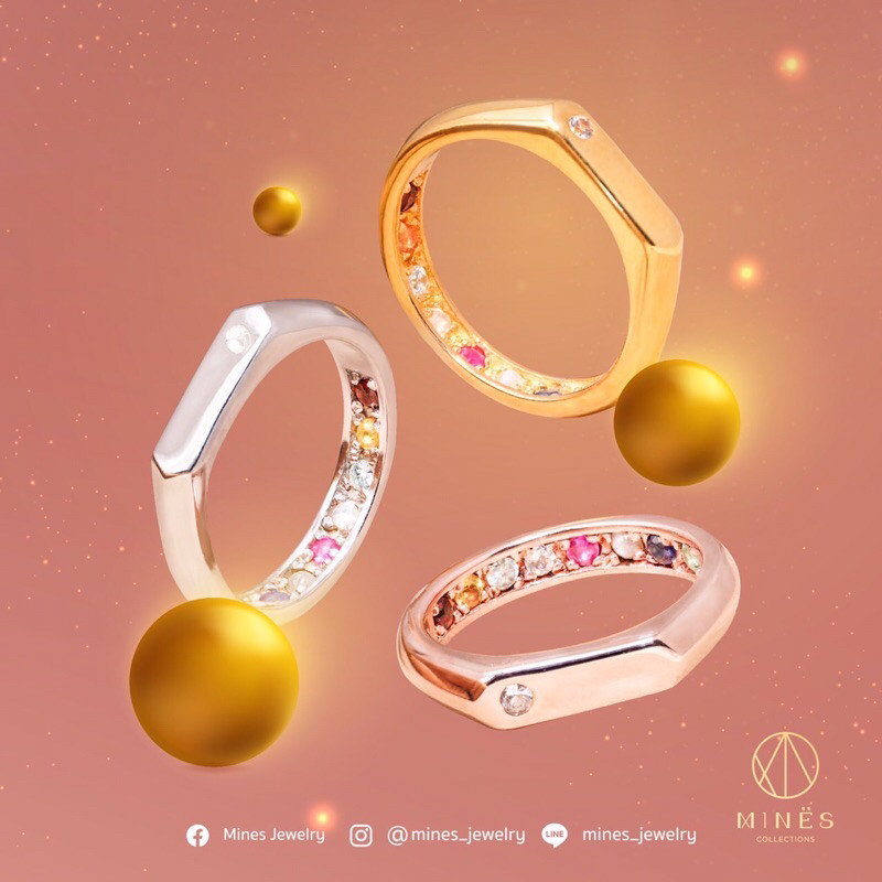 (Pack คู่) แหวนนพเก้า รุ่น Wish Me Luck พลอยแท้ตามตำรา 9 ชนิด