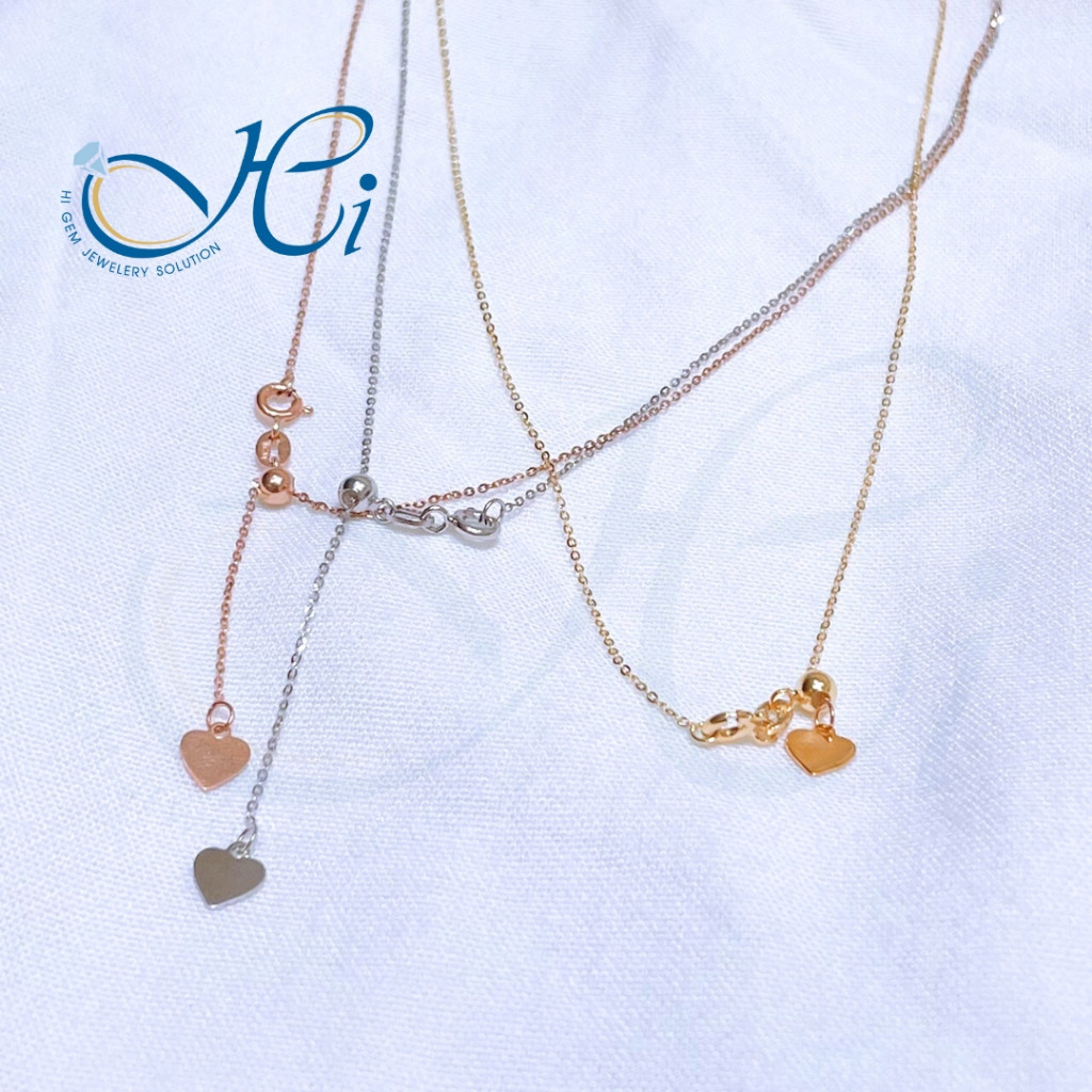 สร้อยคอ ปรับขนาดได้ADJ ตะขอก้ามปู ทองคำแท้ ทอง18k Italy(75%) ลายโซ่เล็ก มีใบรับประกันจากทางร้านHIGE