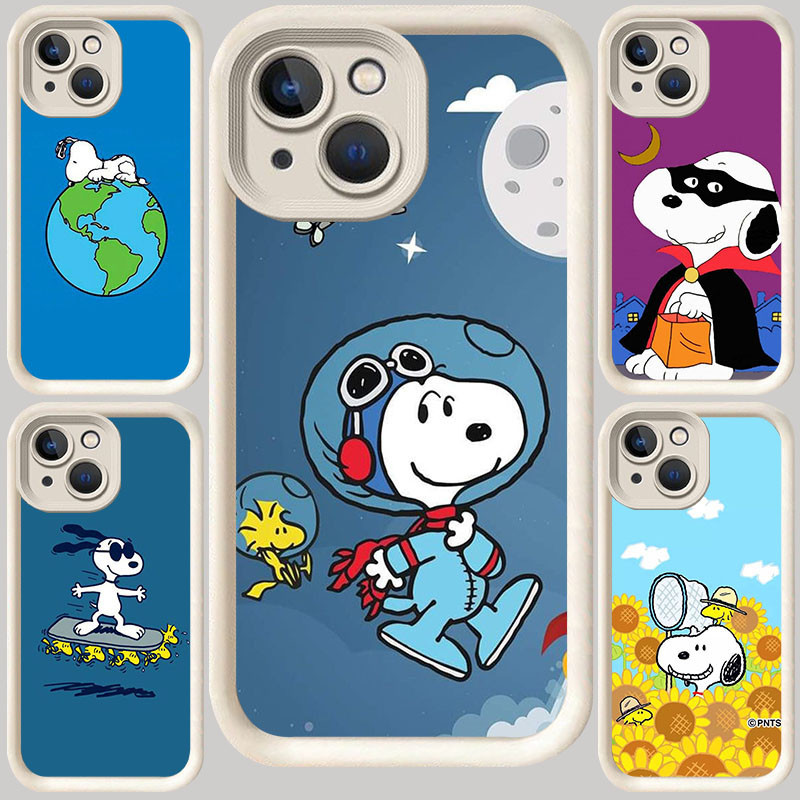 M-46 Snoopy White Casing สําหรับ iPhone 13 6s 8 14 7 6 Plus Pro Max