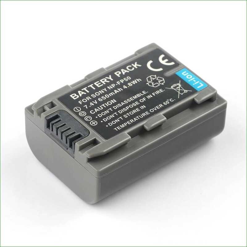 ▥ สําหรับ Sony Np-Fp50 650Mah แบตเตอรี่ Li-Ion ใช้งานร่วมกับ Dcr-Dvd404e Dcr-Dvd403e Dcr-Dvd203