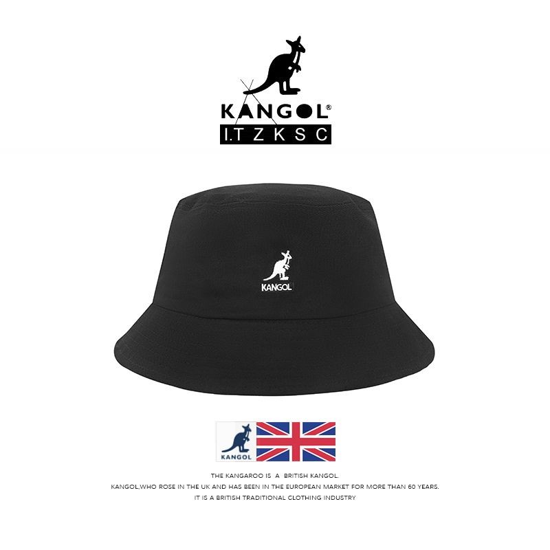 Kangol หมวกหมวกชาวประมงเส้นรอบวงศีรษะขนาดใหญ่ผู้ชายและผู้หญิงผ้าฝ้ายแท้ Sun Shade Bucket หมวกอินเทรน