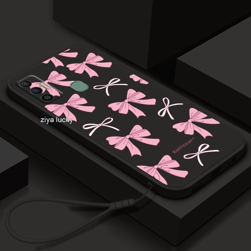 นุ่มน่ารัก Rose สีชมพู Bowknots สําหรับ INFINIX KF6P KF8 LC7 X652 X680 X682 X683 X692 X693 X695 TPU 