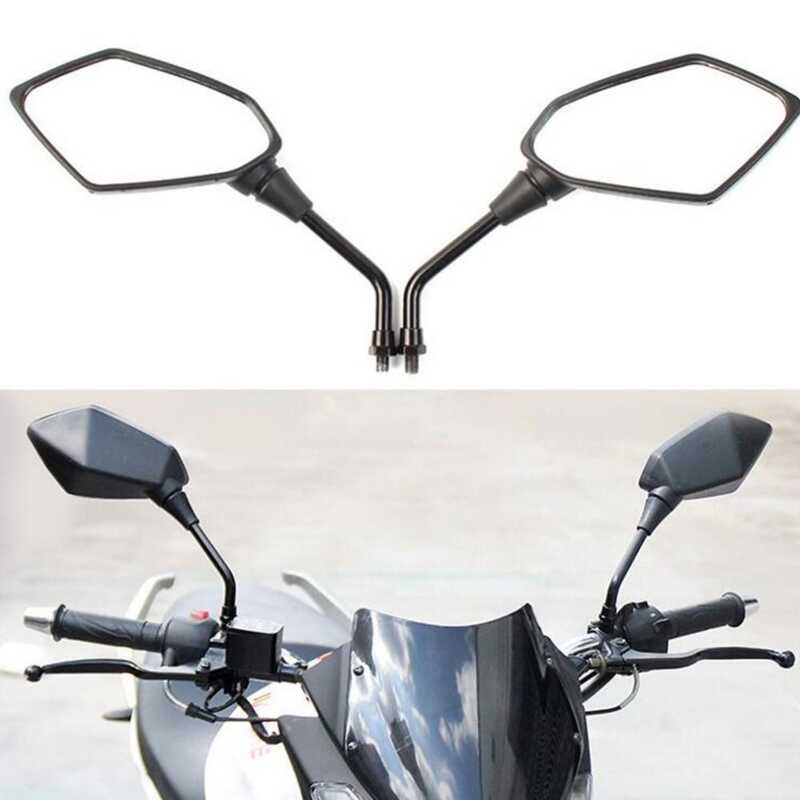 LY Universal 2Pcs Motorcycle Big Size Rear View Mi Black Motorcycle Motorbike Chrome Scooter Rearvi