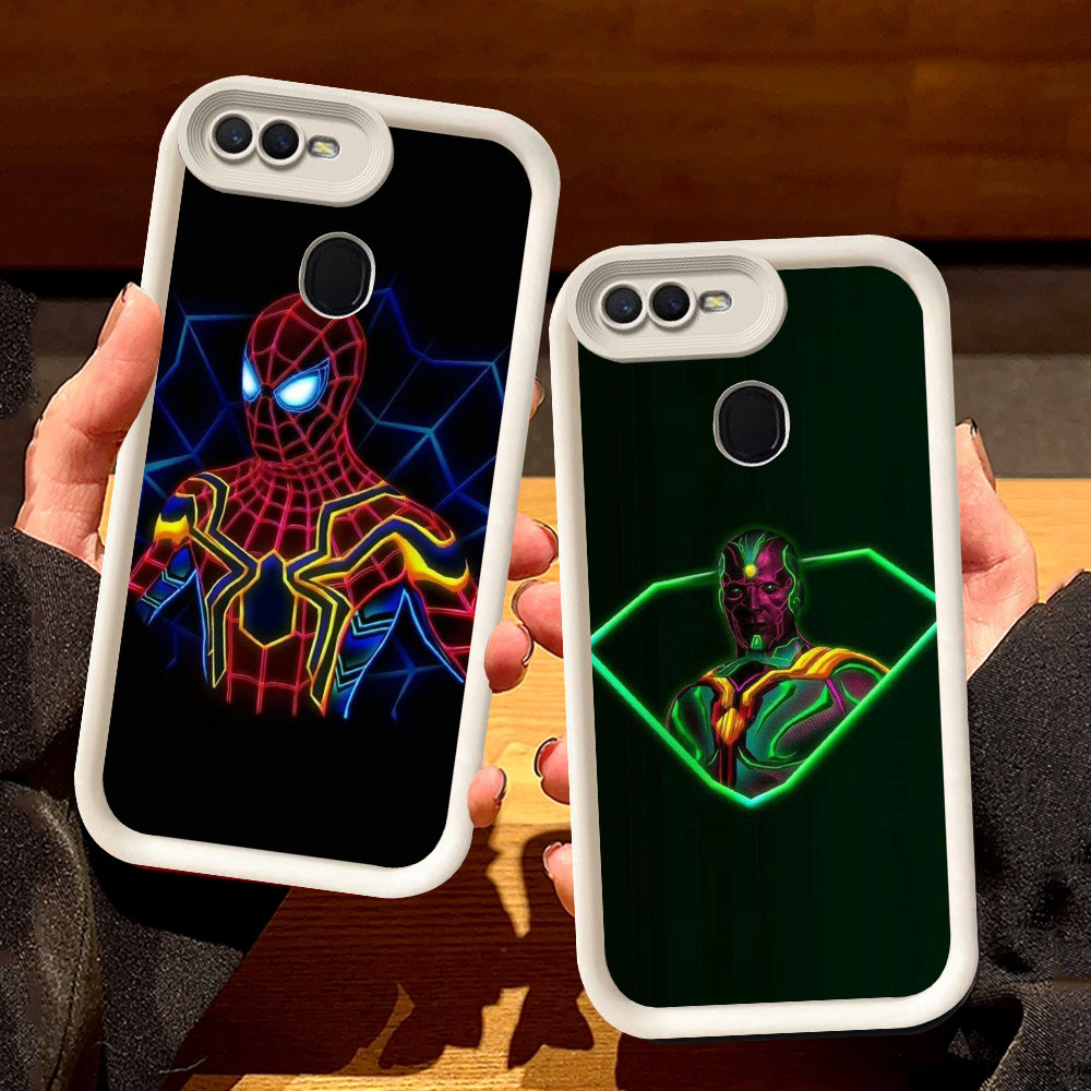 ปลอกสีขาวสําหรับ OPPO F5 A12 A5 A3S A1K A12s F9 A7 F7 A5S A11K A12E Pro S77 The Avengers