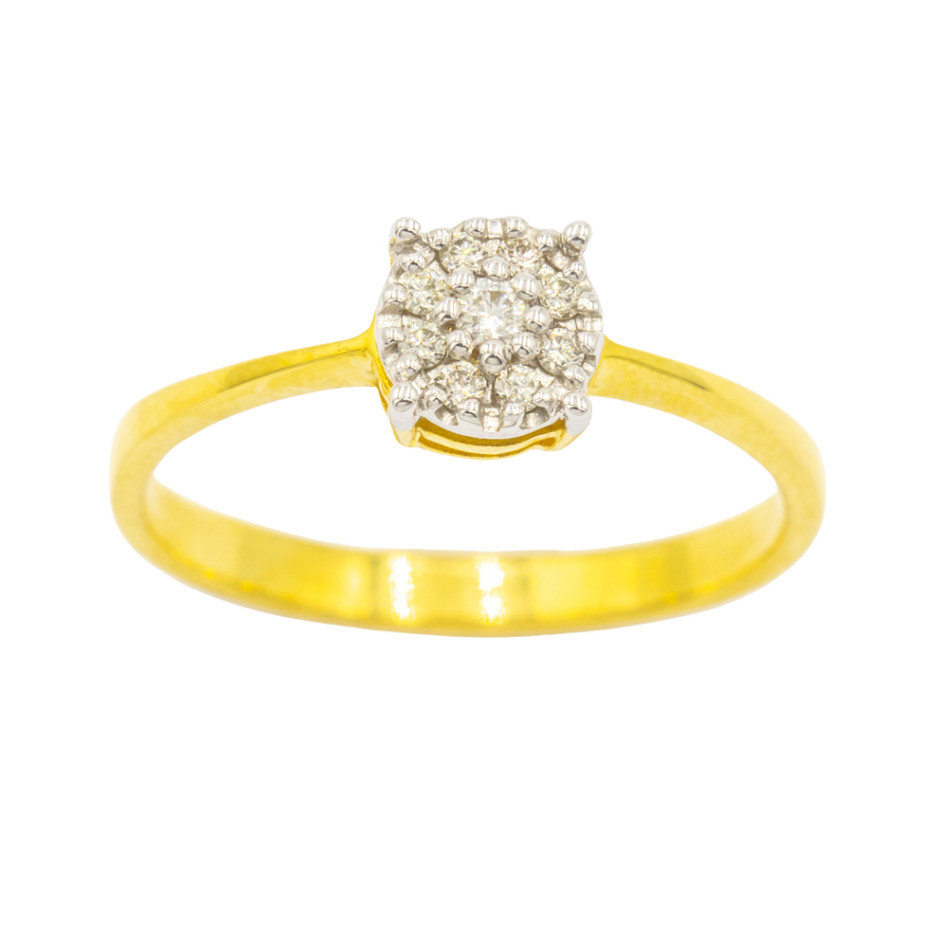 Happy Jewelry แหวนเพชรกระจุก เพชรแท้ทองแท้ 9K 37.5% ME555