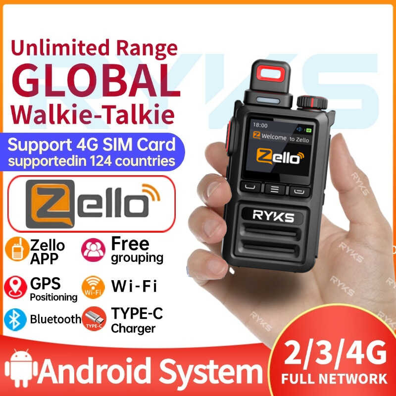 ❥ PTT Zello 4G ซิมการ์ด Wifi โทรศัพท์มือถือวิทยุระยะไกล100ไ