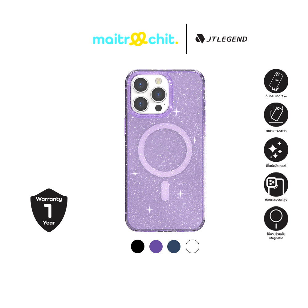 JTLEGEND รุ่น Glitter Mag Hybrid Cushion เคสสำหรับ iPhone 15 / 15 Plus / 15 Pro / 15 Pro Max
