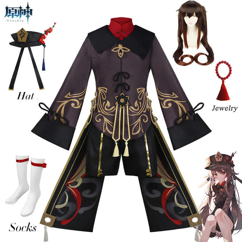 LY Anime Genshin Impact Hutao Costume For Women Cosplay Dress Two Dimensions Game Uniform Set Hallo
