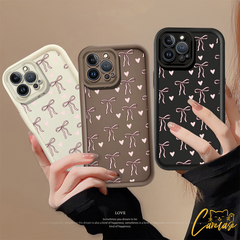 SAMSUNG เคสสําหรับsamsung Galaxy J2 Prime G532 G530 J4 Plus J4 Prime J6 Prime J6 Plus J7 Prime S21 Ultra S22 S23 Ultra S24 Plus S30 Ultraน่ารักสีชมพูBowknot Love Heart