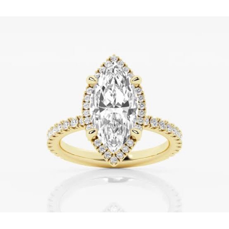 CVD Diamond Solitaire Ring แหวนเพชรแท้ ทองคำ 9K 1.50ct HPHT Lab Grown Diamond น้ำ 100 (DEF) VVS-VS