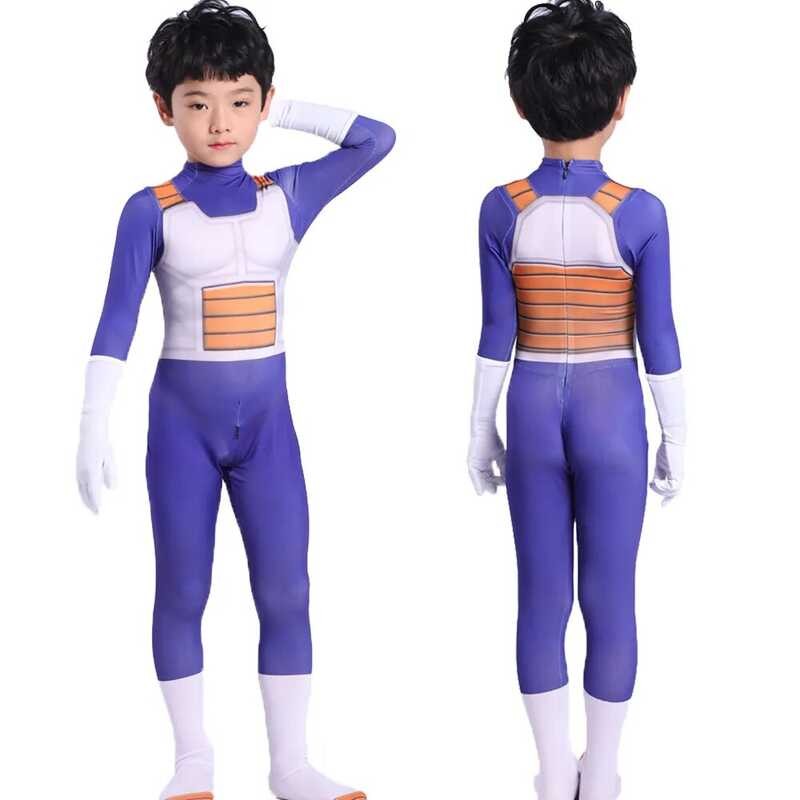 LY Kids Son Goku Costume Vegeta Cosplay Suit Anime Erheroes Black Hair Halloween Movie Vegeta Costu