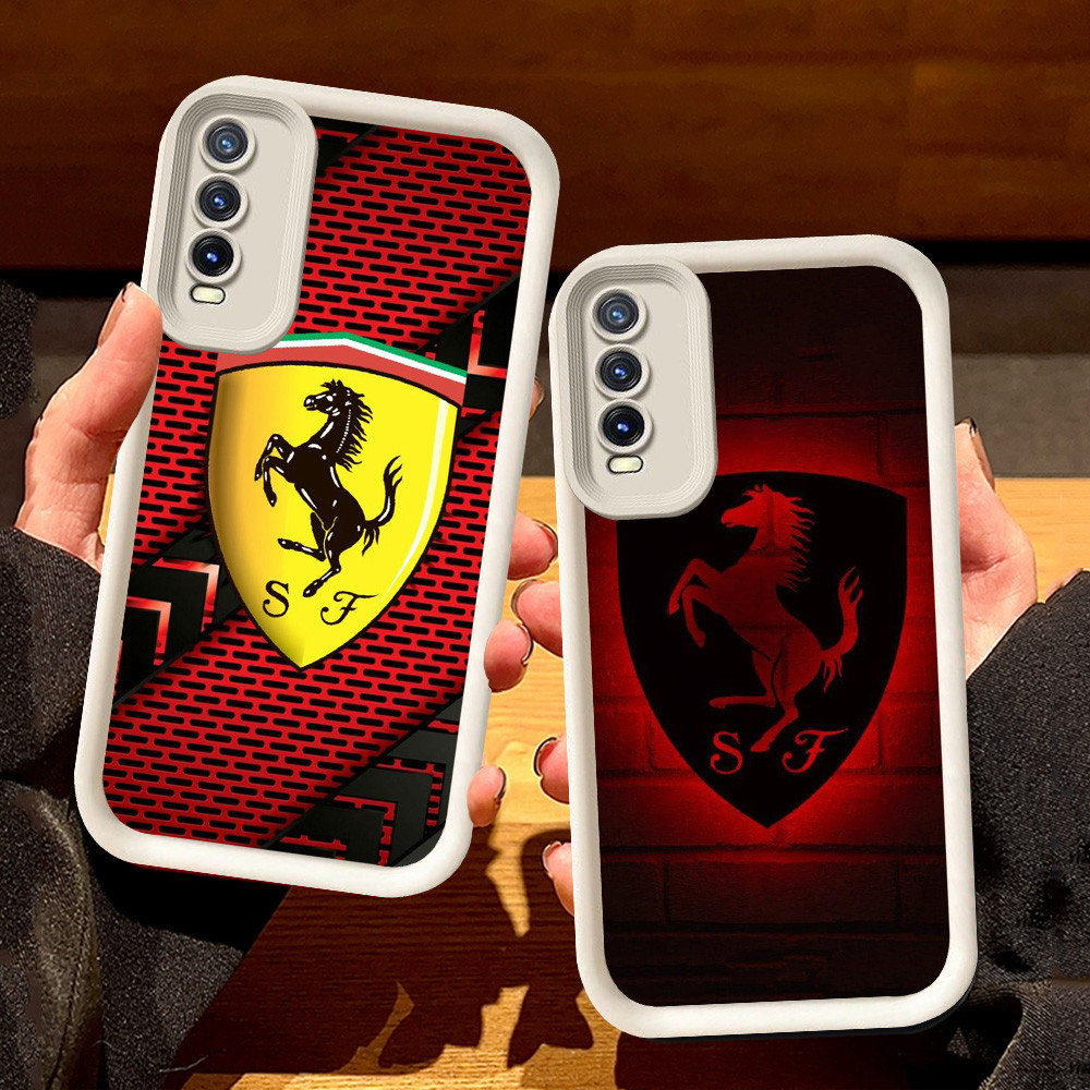 ปลอกสีขาวสําหรับ VIVO Y20 Y20i S1 Y12s Y83 Y11s Y20s V15 Y400 Y66 Pro V17 V19 NEO S8 Ferrari รถสปอร์