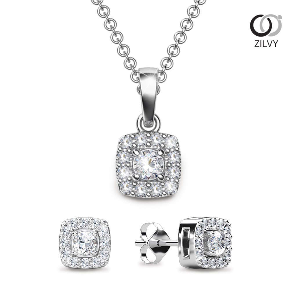 Zilvy - เซทสร้อยคอพร้อมจี้ และต่างหู (P129/RER075)