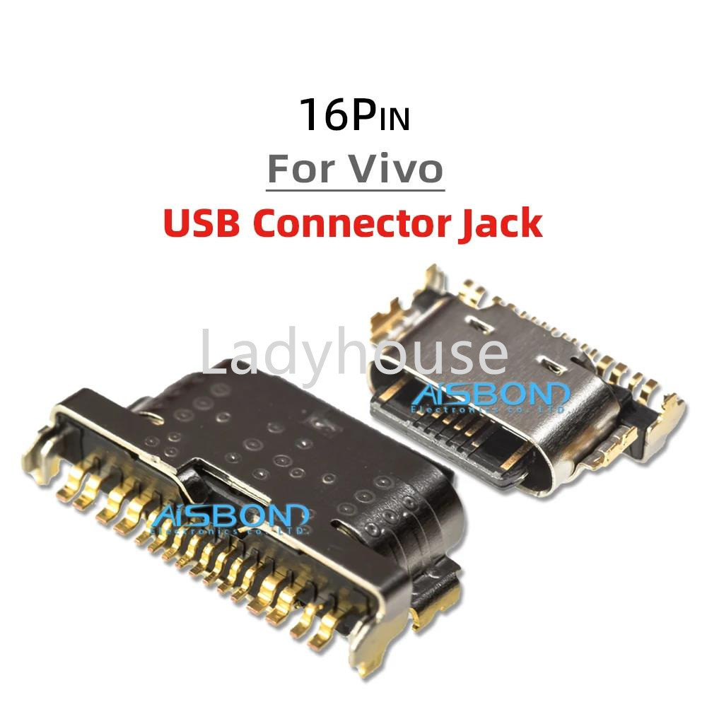 5-50PCS USB ชาร์จพอร์ตแจ็คซ็อกเก็ต Charger Connector Dock สําหรับ Vivo S12 Y32 Y33s Y55s Y74s Y55s Y76s Y77 Y78 IQOO U5 Z6 T2X ชาร์จ Pin Dock Connector
