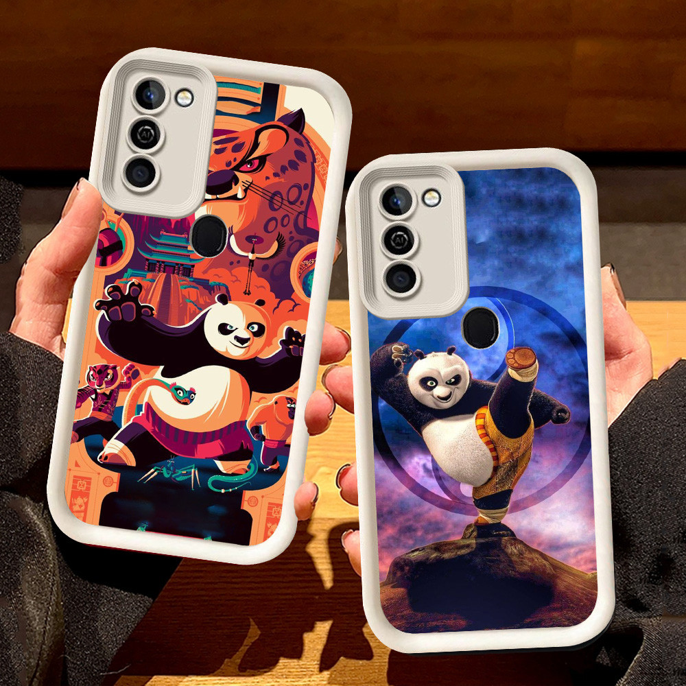 ปลอกสีขาวสําหรับ Infinix HOT Smart 5 10 8 12 11 6 Play Plus S75 Kung Fu Panda