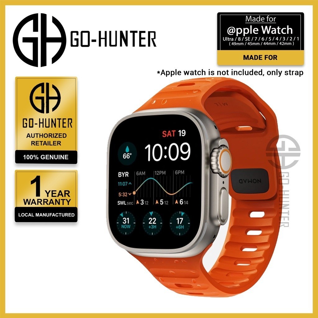 Nomad สายนาฬิกาข้อมือสปอร์ต สําหรับ Apple Watch Ultra 49 มม. 45 มม. 44 มม. 42 มม. สีส้ม รุ่นลิมิเต็