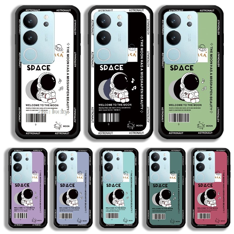 สําหรับ VIVO V29 Lite 5G V29 Pro V3 Max V3m NFC Tide Space นักบินอวกาศ Nasa Square Soft TPU เคสโทรศั