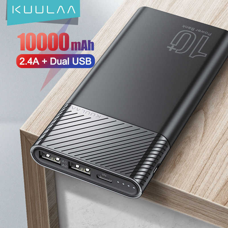 ❤ KUULAA Original Powerbank 10000Mah Portable Fast Charging Power Bank 10000 Mah USB External C