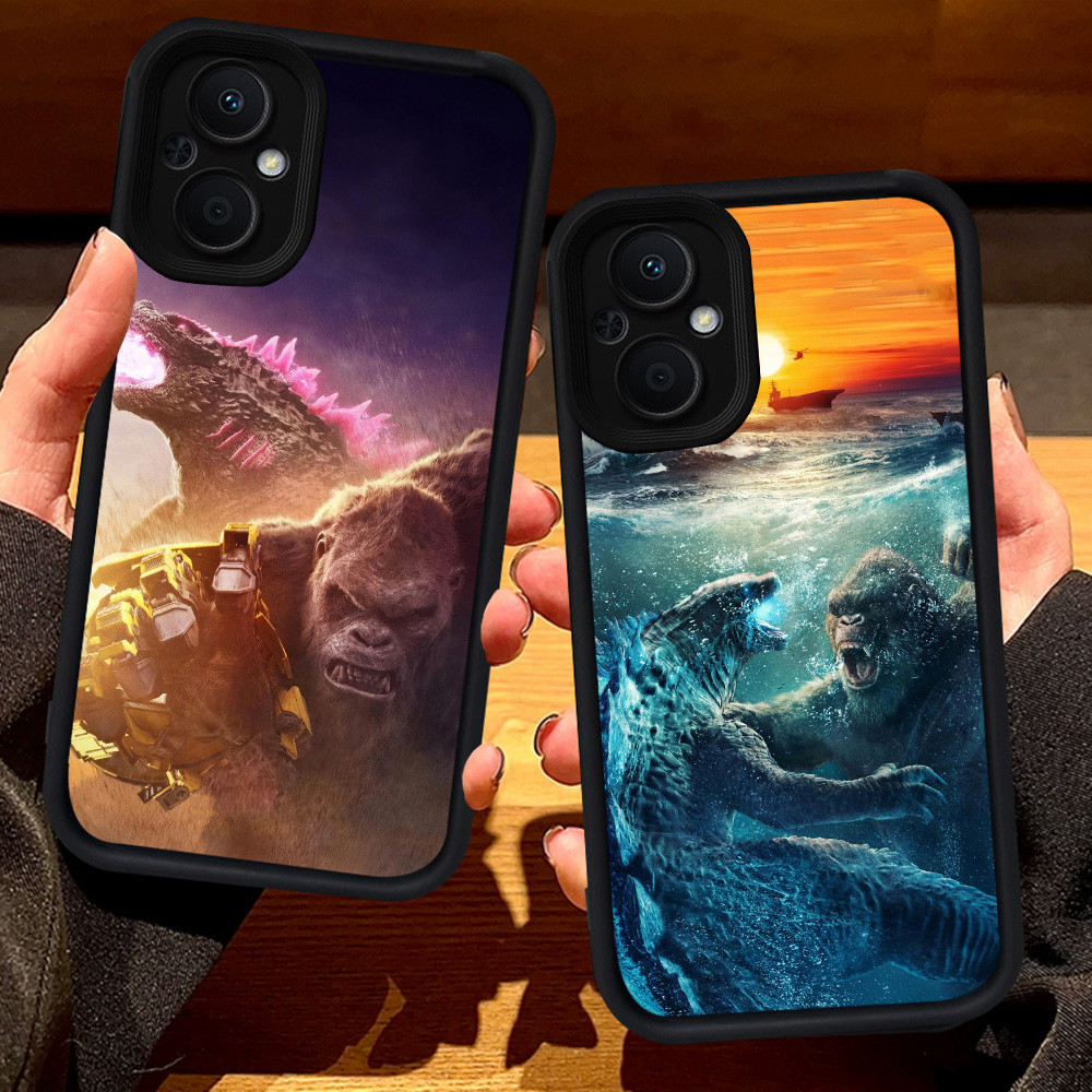 S71 Godzilla vs Kong Case สําหรับ OPPO Reno 7 8 7Z Find X5 Lite 8Z 5G สีดํา