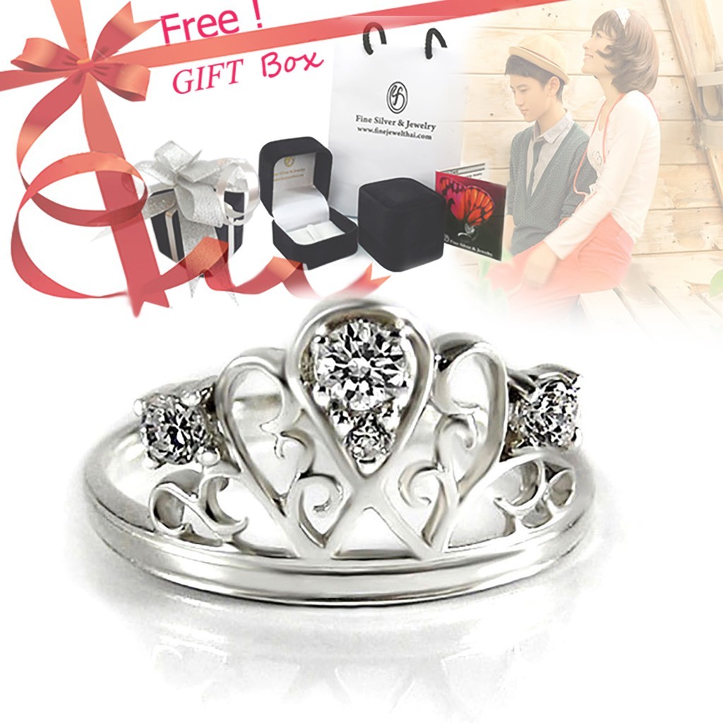 Finejewelthai-แหวนเพชร-แหวนเงิน-เพชรสังเคราะห์-เงินแท้ 925-แหวนแต่งงาน-Diamond Cz-silver-wedding-ri
