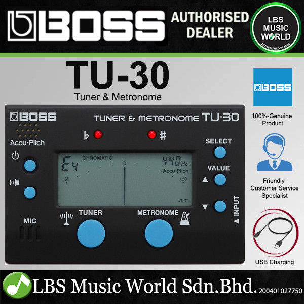 Boss TU-30 Chromatic Tuner และ Metronome สําหรับเครื่องมือทั้งหมด (TU30 TU 30)