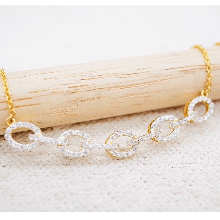 [ Pre-Order ] สร้อยคอพร้อมจี้เพชรแท้น้ำ100  ทองคำแท้9K (ทอง37.5%) เพชรแท้เบลเยี่ยมคัต ขายได้ [9KPN1