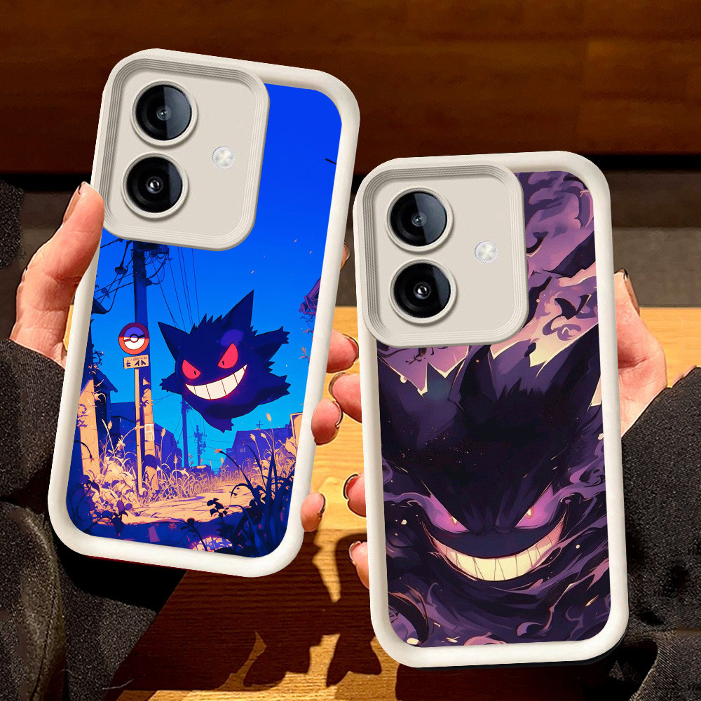 ปลอกสีขาวสําหรับ OPPO A3 A79 A3X A5 Pro A5X 5G S96 Pokemon Gengar