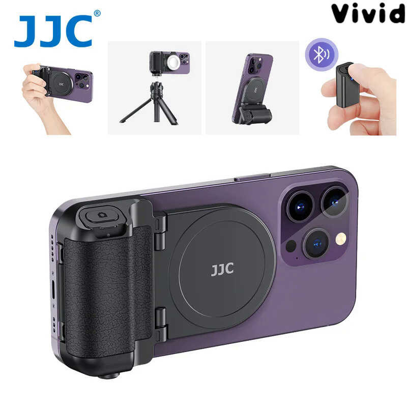 ❤ Hot JJC Magnetic Snapgrip Hand Grip Magsafe Handheld Bluetooth Remote Control Handle Shutter