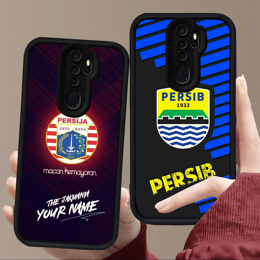 E21 ฟุตบอล Club Persib สําหรับซิลิโคนสีดํา OPPO Reno 2F A5 A37 2Z A83 F11 A9 2020 A39 Pro