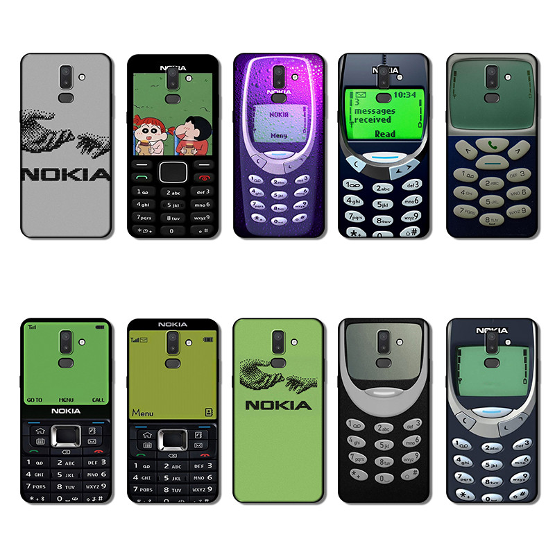 เคสโทรศัพท์สีดําแบบนุ่มแฟชั่นสําหรับ Samsung Galaxy j4 j5 j6 j7 j730 j8 Plus Prime Vintage Nokia Cre