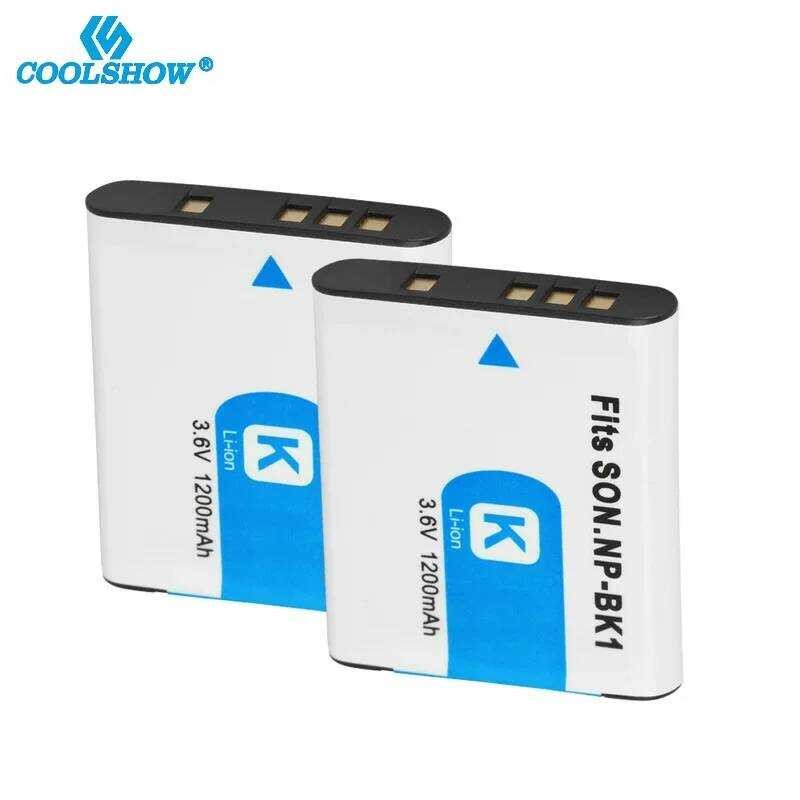 ▥ แบตเตอรี่ 1200Mah Np-Bk1 NP Bk1 สําหรับ SONY Cyber-Shot S750 S780 S950 S980 W180 W190 W370 Mh