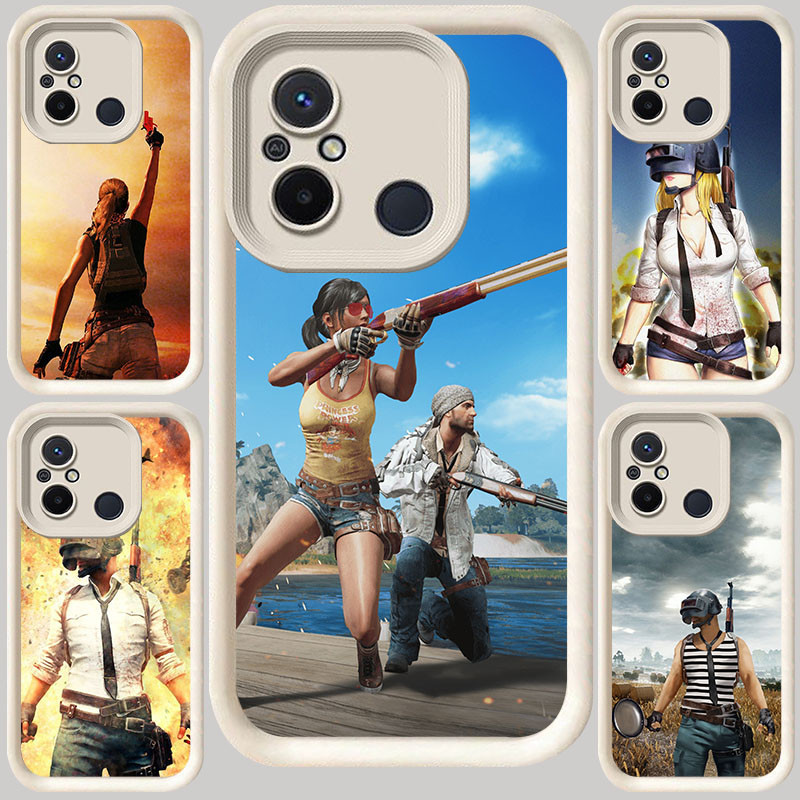 M-8 PUBGปลอกสีขาวสําหรับXiaomi Redmi A5 9A POCO C71 C65 9T A1 หมายเหตุ 7 12C M3 M4 10C A2 9C C55 Pro