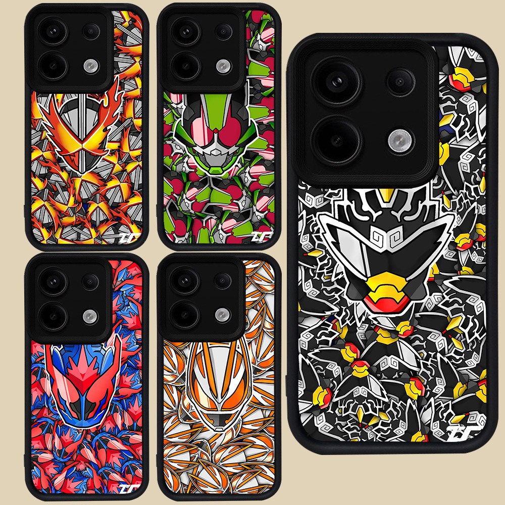 ปลอกสีดําสําหรับ Xiaomi Redmi POCO X6 13C Neo 13T หมายเหตุ 13 M6 Pro Plus 5G R96 Kamen Rider