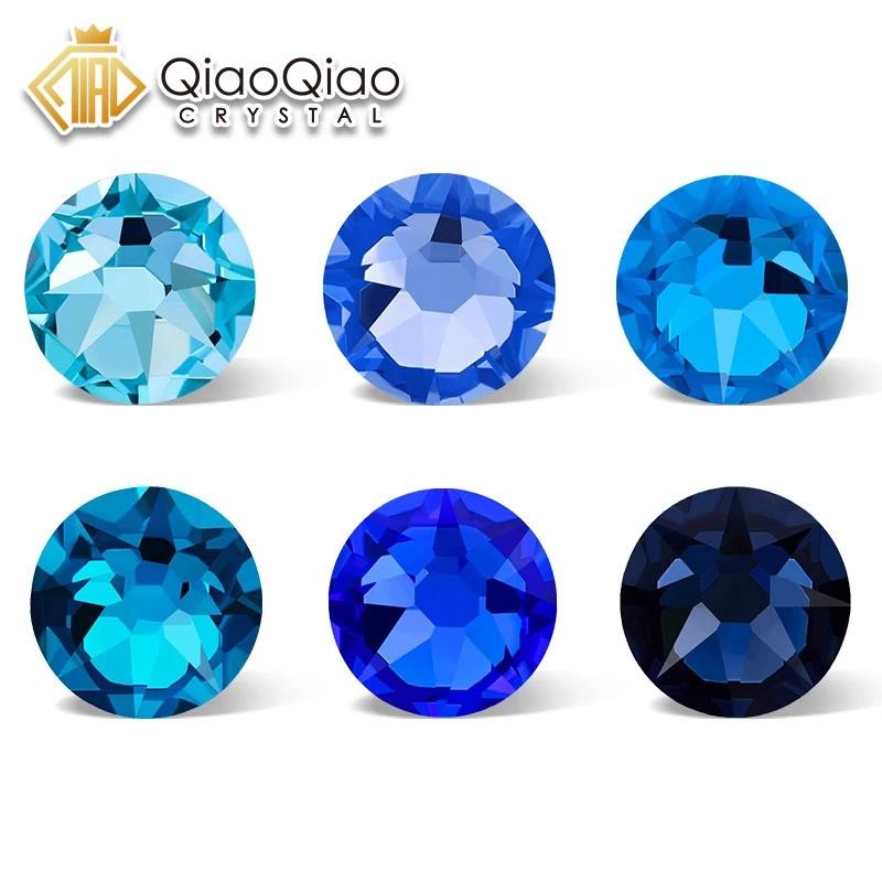 QIAO 2088 BlueSeries Non Hotfix DIY ประดับคริสตัล 8 ใหญ่ 8 Strass ขนาดเล็กแบนกลับ Rhinestones