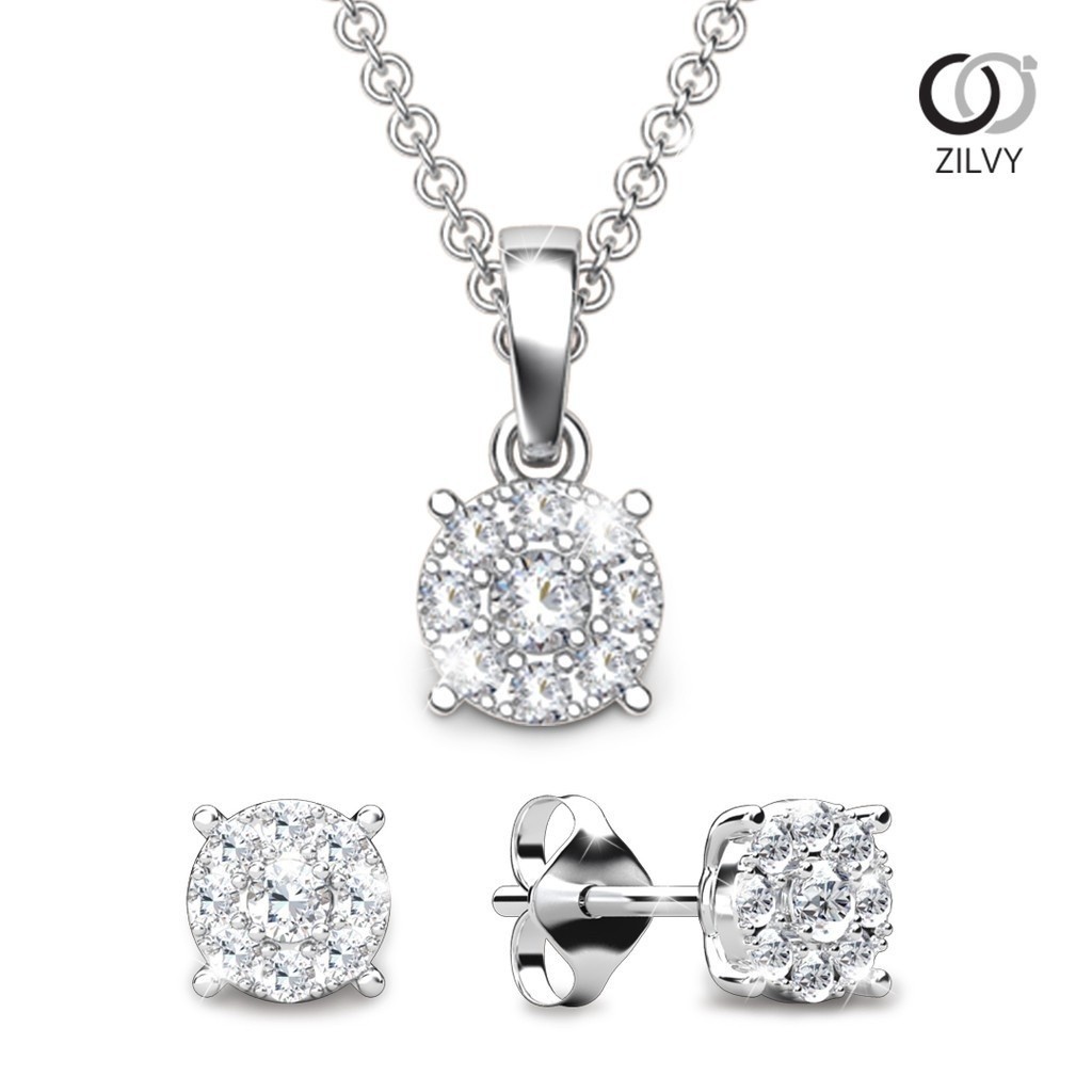 Zilvy - เซทสร้อยคอพร้อมจี้ และต่างหู (P118/RER084)