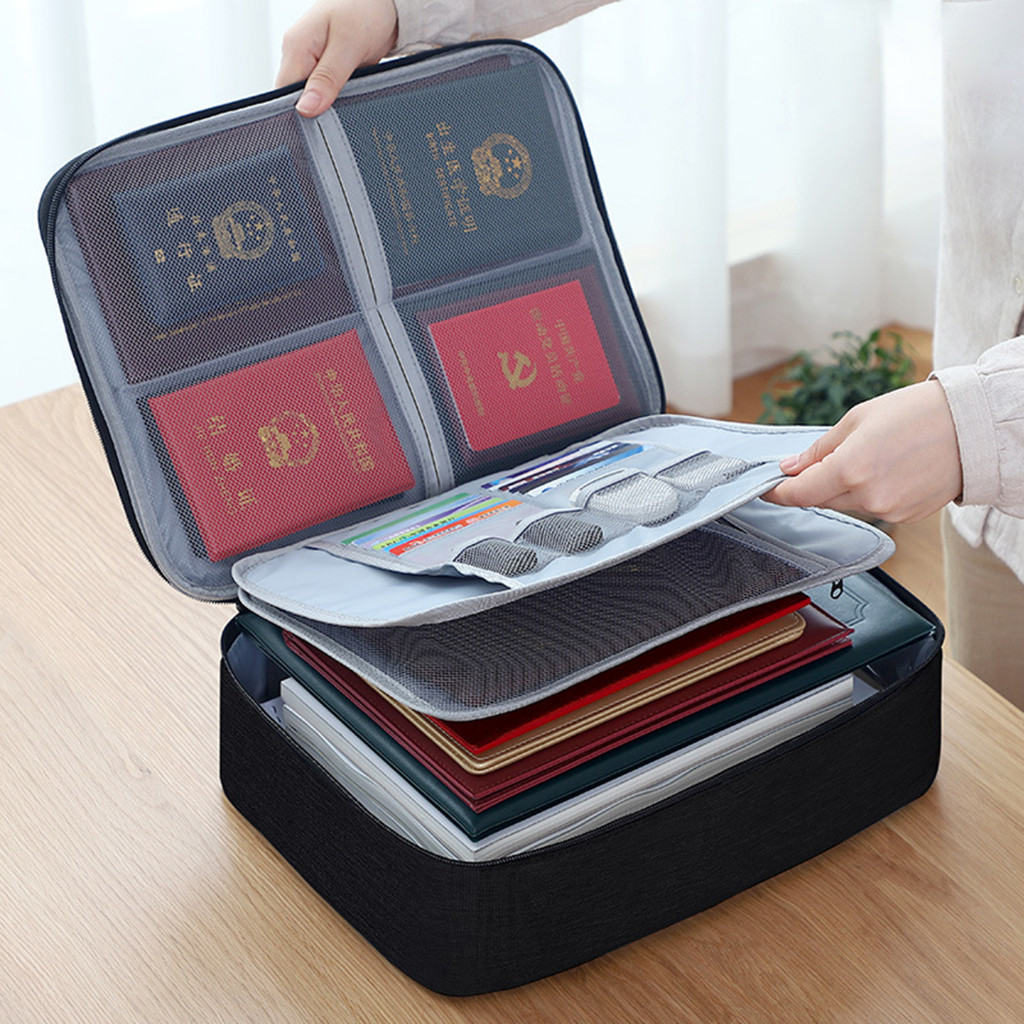 hot🔥การประกันคุณภาพ🔥 import 3 Layer Document Storage Bag With Lock Certificate Deed File Holder A