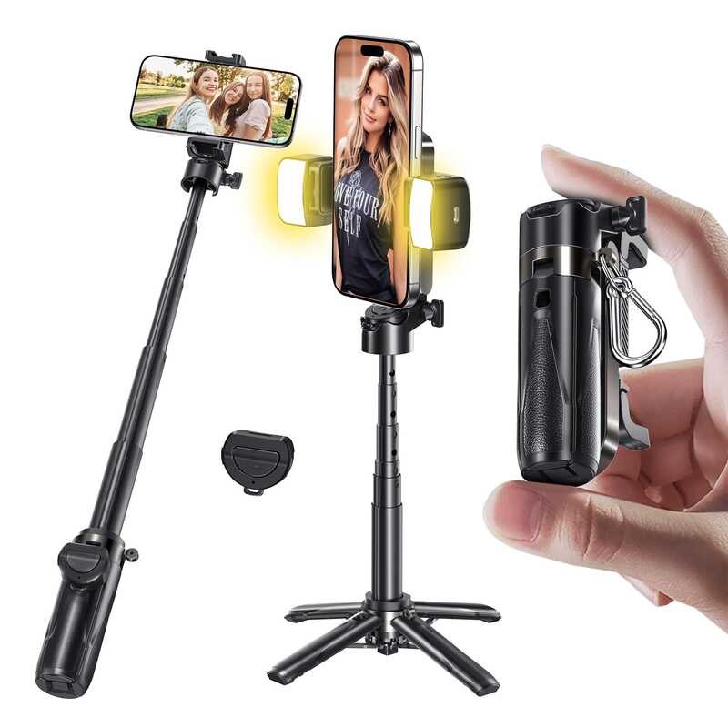 ❤ New Selfie Stick Tripod, Pocket Size Portable Phone Retractable Tripod For Photograph, Live S