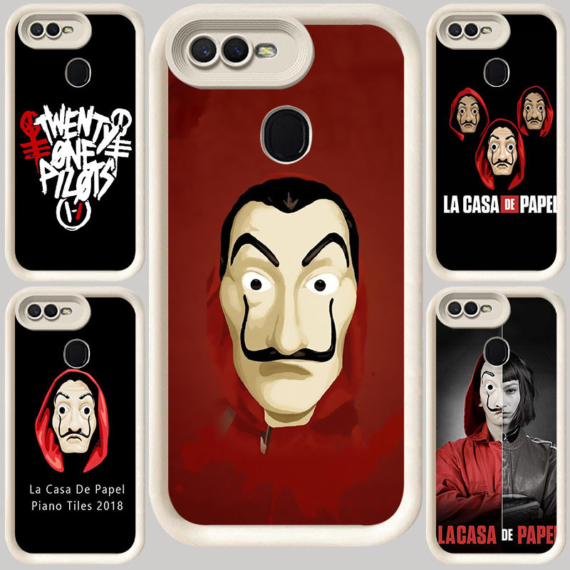 M-49 La Casa De Pape ปลอกสีขาวสําหรับ OPPO A12E A7 A1K F7 A12 A3S A5 A12s F5 A5S F9 Pro