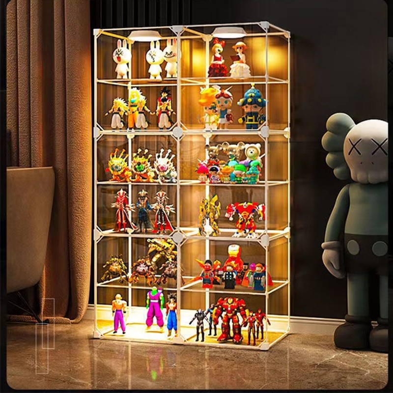 hot🔥การประกันคุณภาพ🔥 import Shelf Model Toy Transparent Display Cabinet Acrylic Showcase Gundam S