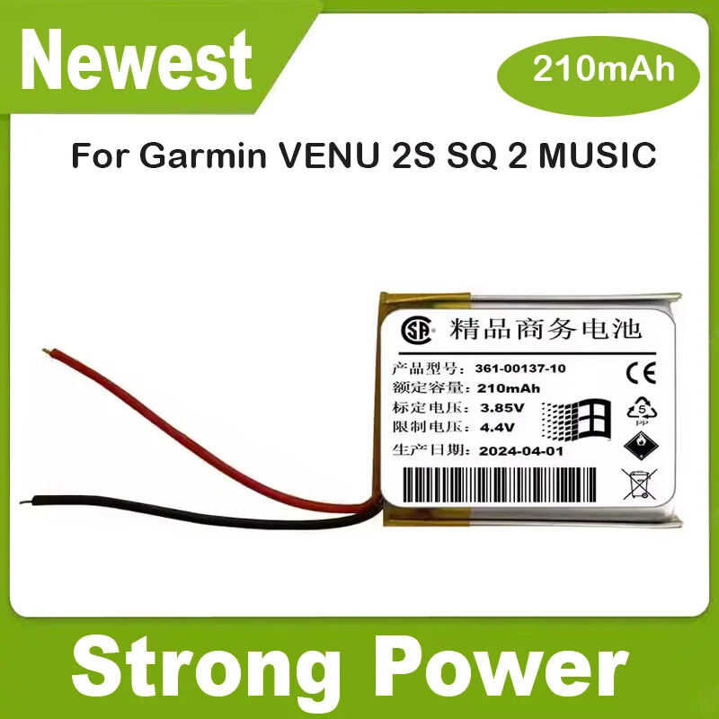 ❤ NEW BRAND YDLBAT 210Mah 361-00137-10 Smartwatch Garmin VENU 2S SQ 2 MUSIC A CELL