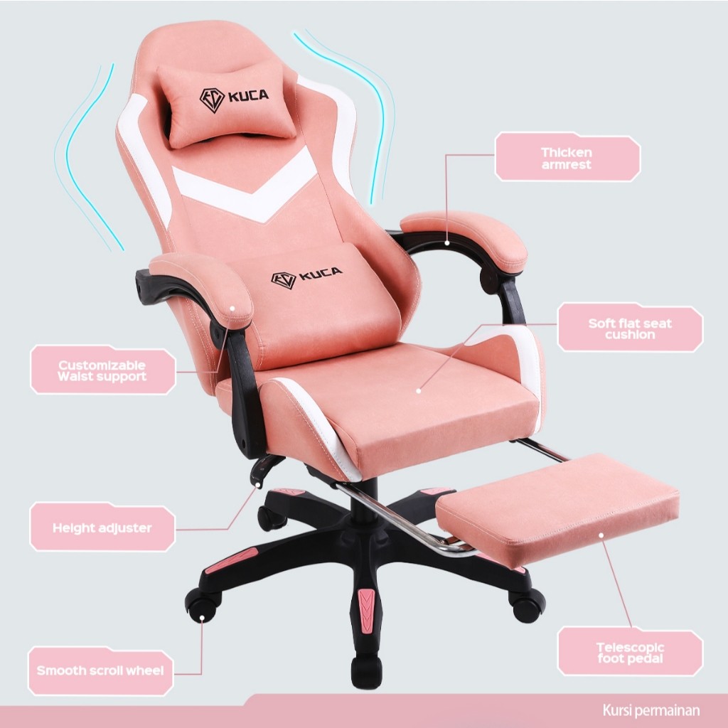hot🔥การประกันคุณภาพ🔥 import KUCA Fabric Gaming Chair Adjustable Gaming Chair Ergonomic Chair Offi