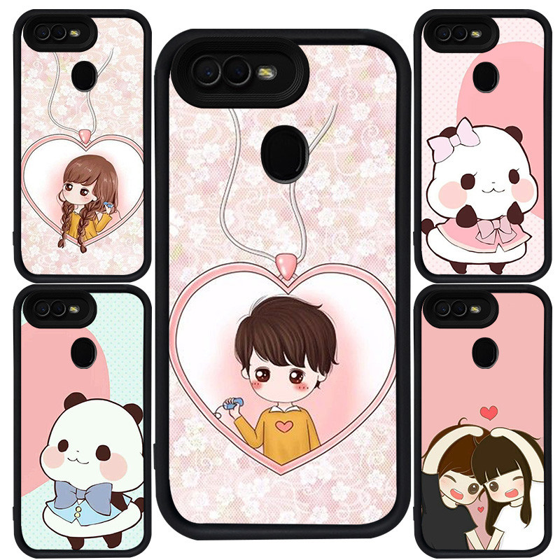 สําหรับ OPPO A1K A3S A12 F9 Pro F5 A5S A7 A12s A5 A12E F7 สีดําซิลิโคน M-92 คู่ภาพ