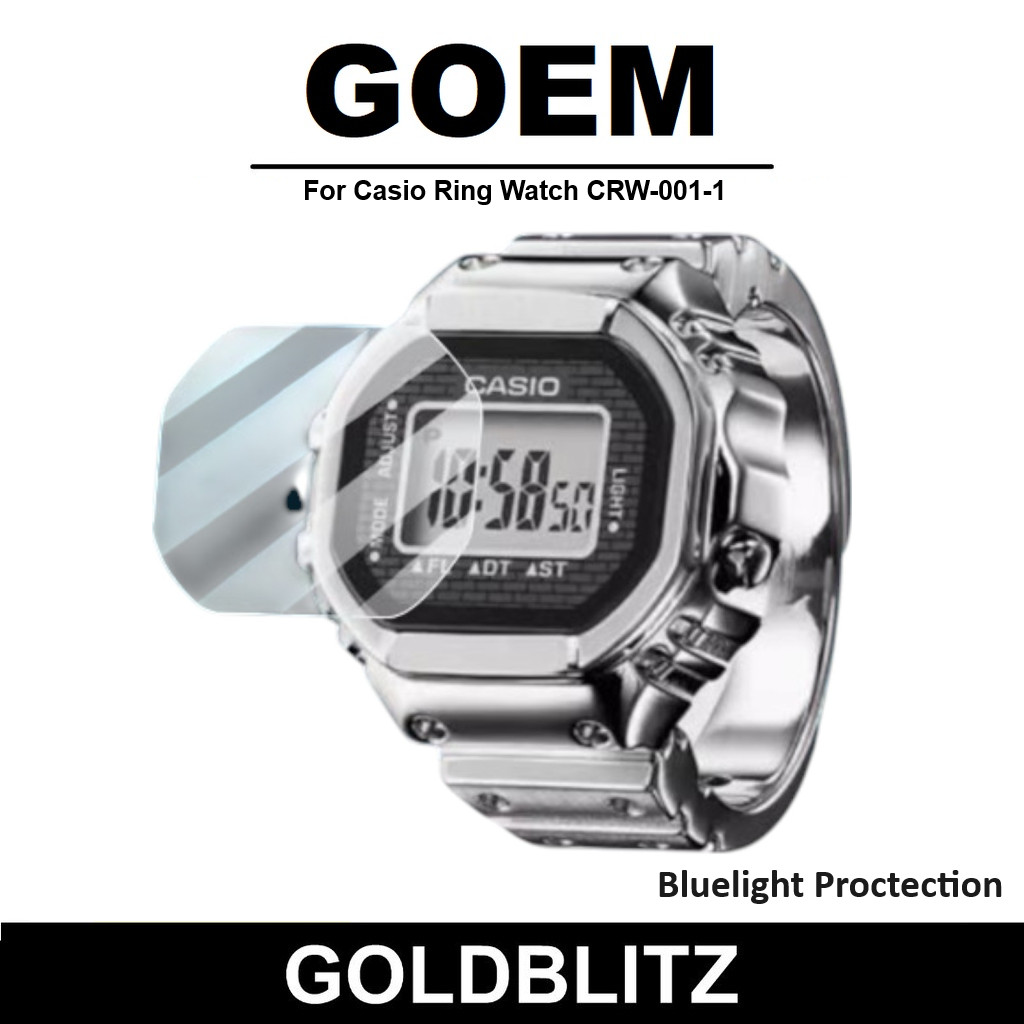 GOEM Bluelight Protection Screen Protector for Casio Ring Watch CRW-001-1 Soft Film 4H (Not Tempered