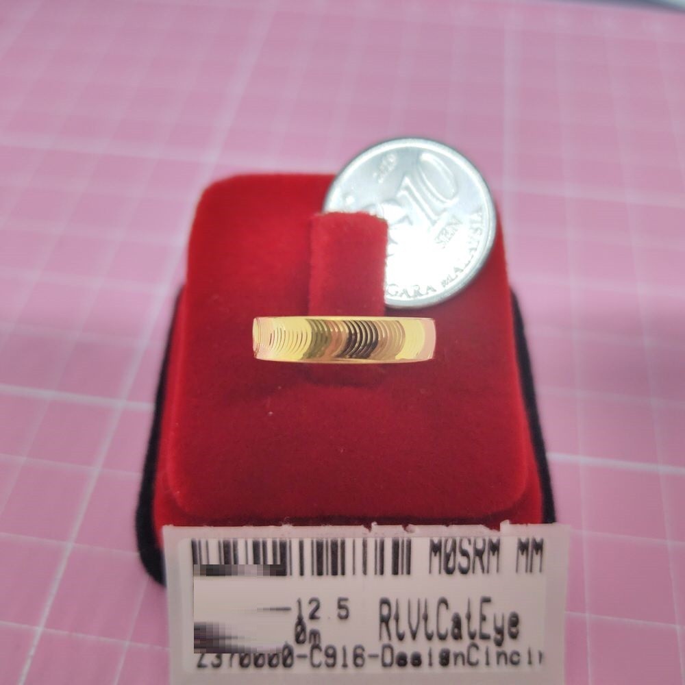 Emas916, Cincin Rt Stamping Cat Eye Crv 0.4 ซม. Vt 200073 พี496 11 13 14 15 16 19 21