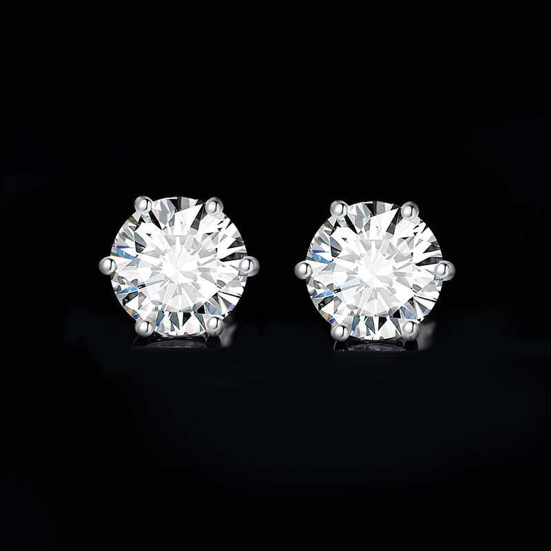 ▣ Jewelrypalace Moissanite GRA D Color Total 0.6Ct 1Ct 2Ct 3Ct 4Ct 6Ct S Sterg Sier Stud Earri