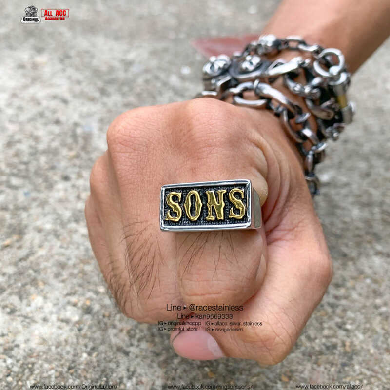 ▣ แหวนsons แหวนsons Onarchy หน้าเงินนิ้วเดียว ทอง Jax Teller แห